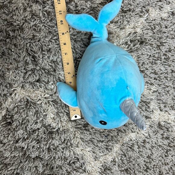 Squishmallow Kellytoy Wally the Blue Narwhal Horn 11.5" Plush 2019 Whale - Picture 6 of 8